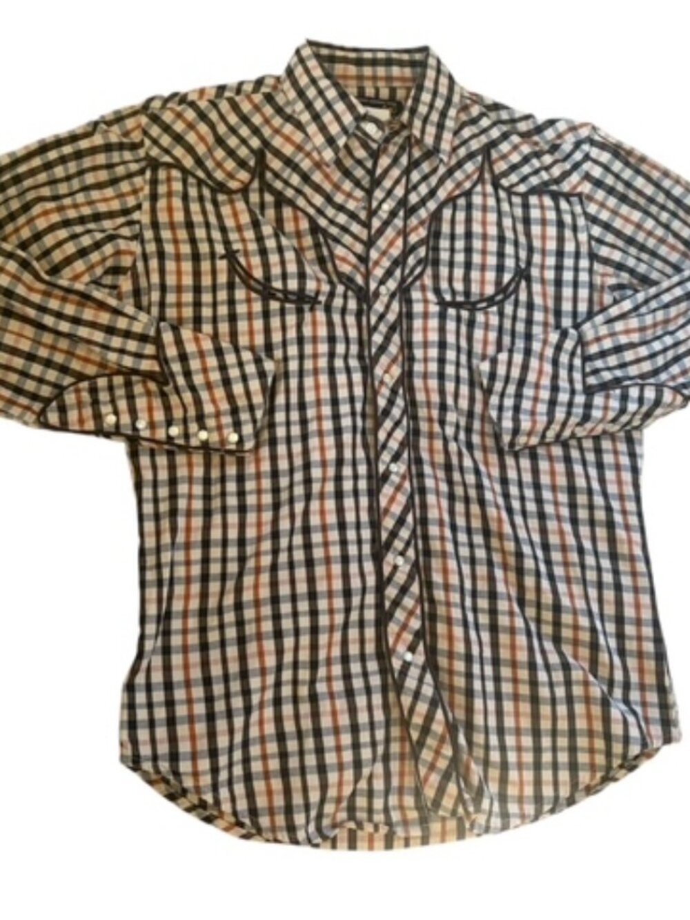 Vintage Western Core Retro Style Wrangler Shirt with Pearl Snaps Size M